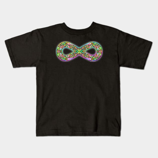 Infinity Psychedelic Symbol Kids T-Shirt by BluedarkArt